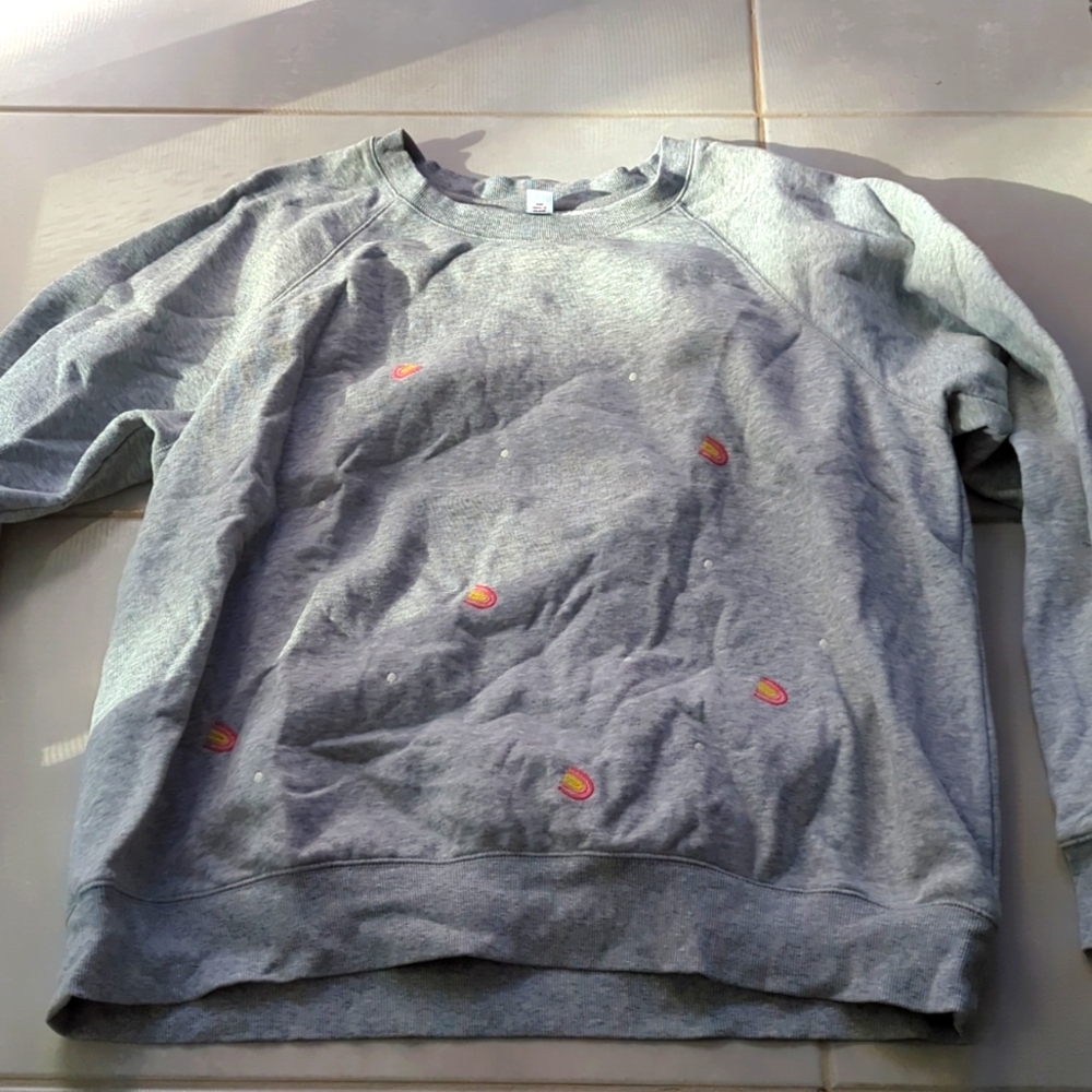 Embroidered rainbow crew neck sweatshirt old navy